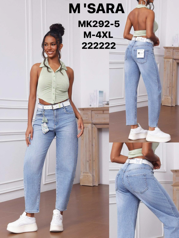 Spodnie damskie jeans Roz M-4XL, 1 Kolor Paczka 12 szt